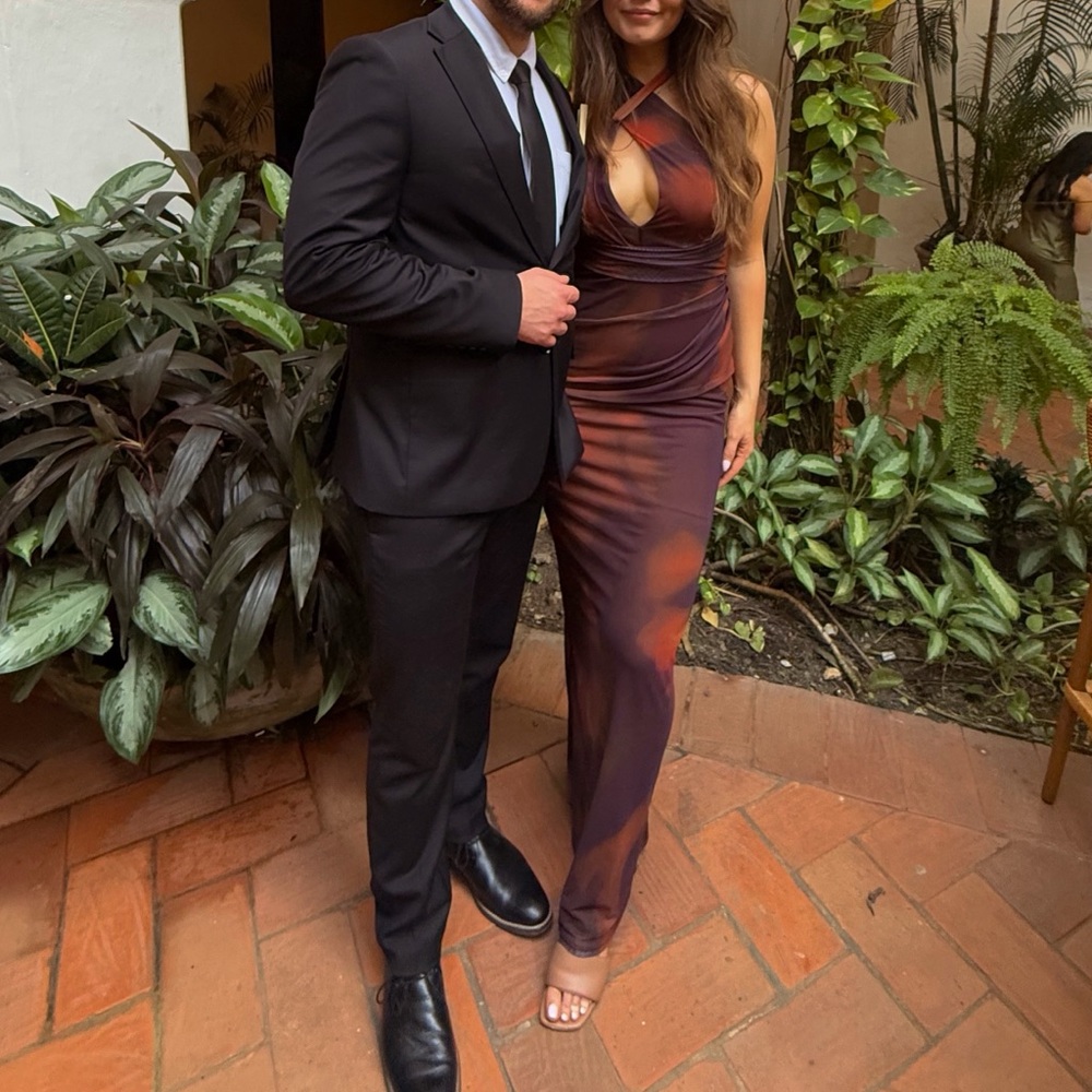 ASOS Brown and Orange Maxi Dress